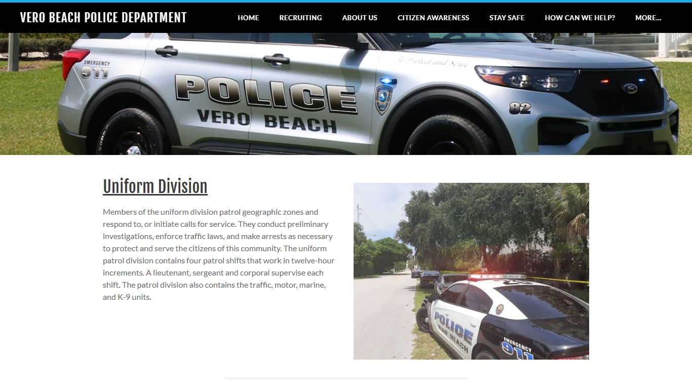VBPD - Divisions - Vero Beach Police Department